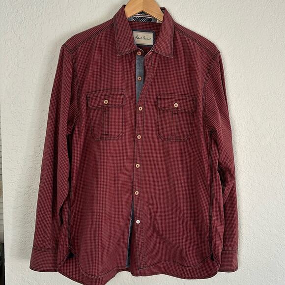 Robert Graham Other - Robert Graham Tailored Fit Red Blue Check Long Sleeve Button Up Shirt Christmas